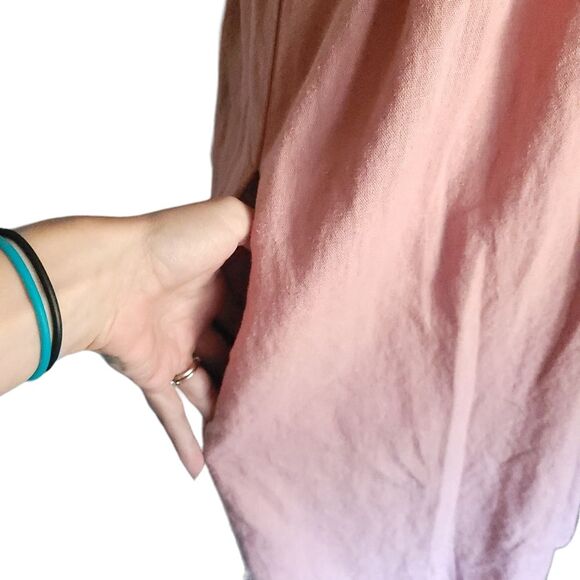 Briggs Linen Blend Boho Prairie Rolled Sleeve Basic Summer Dress Women's XS - Picture 8 of 11